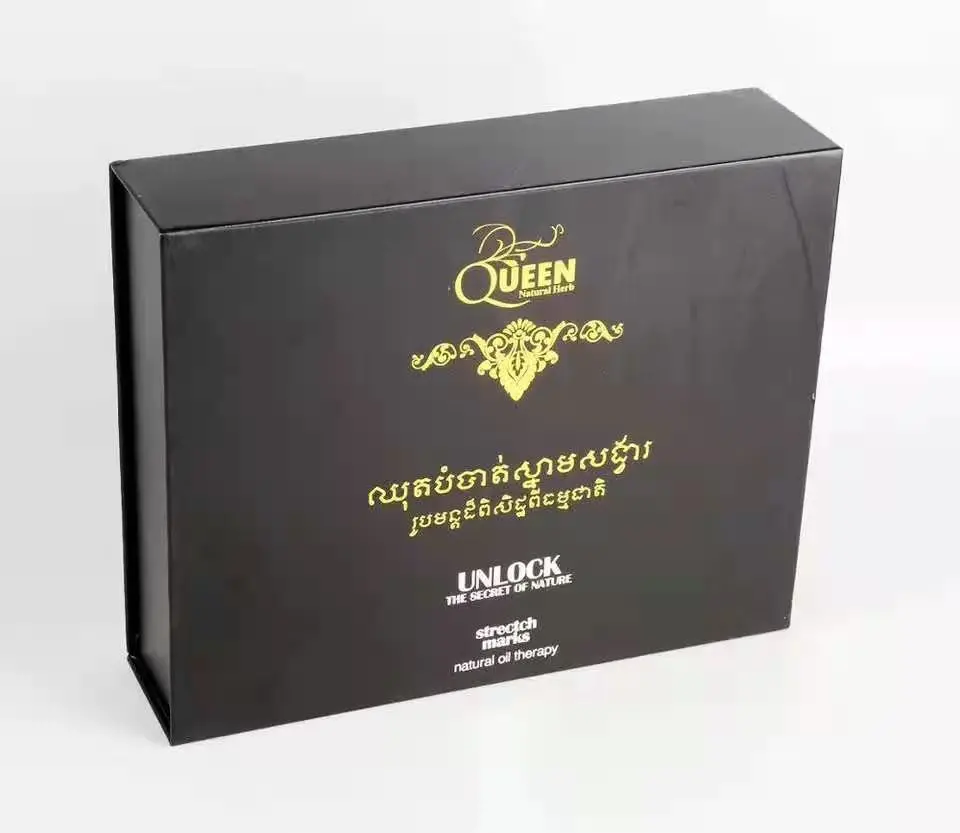 Boîte de papier de expédition noire de luxe faite sur commande en gros d'emballage de cadeau de couleur de transport de carton pour la livraison