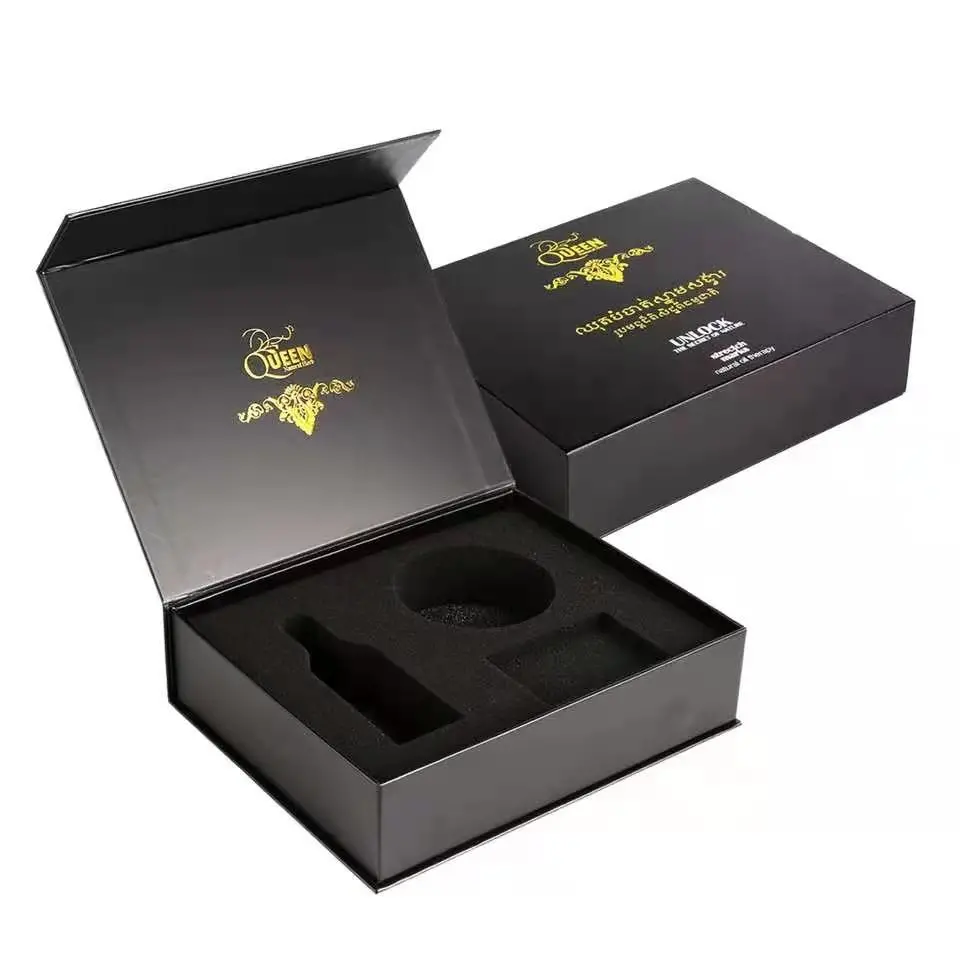  Boîte de papier de expédition noire de luxe faite sur commande en gros d'emballage de cadeau de couleur de transport de carton pour la livraison