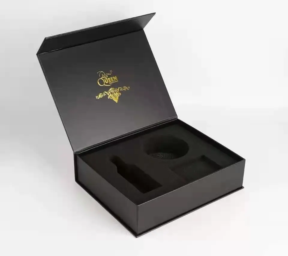 Boîte de papier de expédition noire de luxe faite sur commande en gros d'emballage de cadeau de couleur de transport de carton pour la livraison