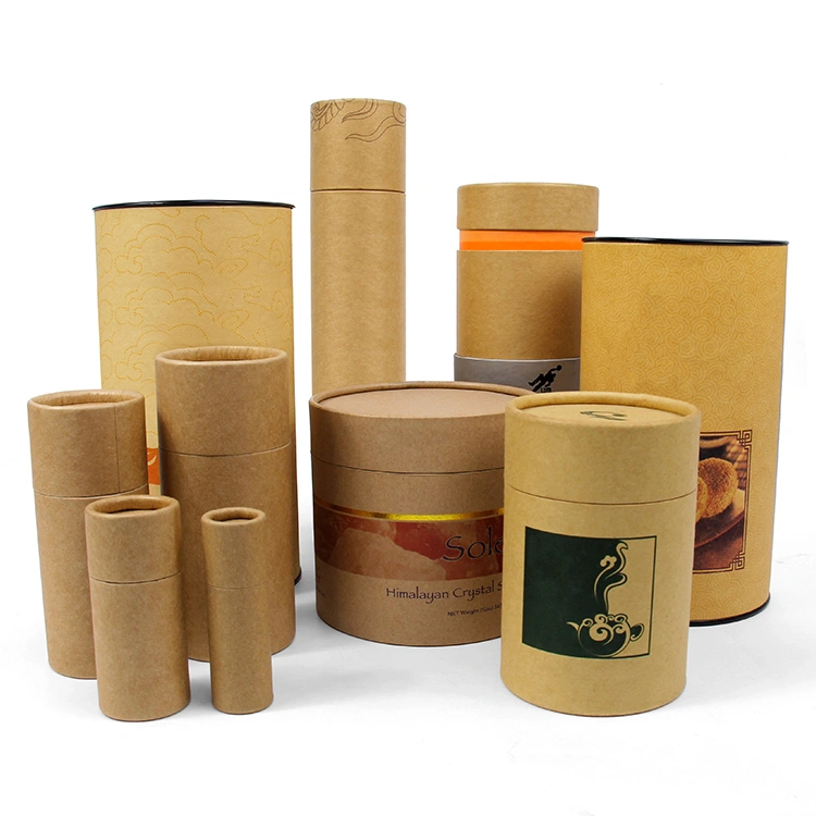 Emballage écologique fait sur commande de tube de papier d'emballage de boîte de cylindre de carton de Firstsail avec la poignée pour le café Bean Bath Salt Tea de nourriture de bouteille d'eau