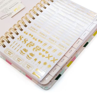 2mm Organizer Planner Book OPP  Color Printing Personalized Hardcover Notebook With Sticker