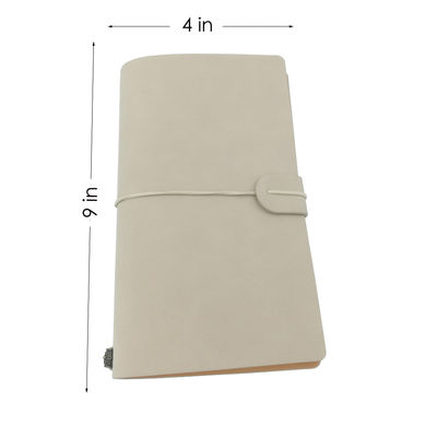 Journal en cuir beige 100gsm 12x20cm d'une bande élastique de carnet de l'unité centrale A6